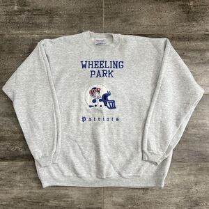 Vintage Hanes USA Wheeling Park Patriots Sweatshirt Long Sleeve Gray Size XL